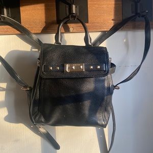 MICHAEL KORS SMALL BLACK LEATHER BACKPACK PURSE